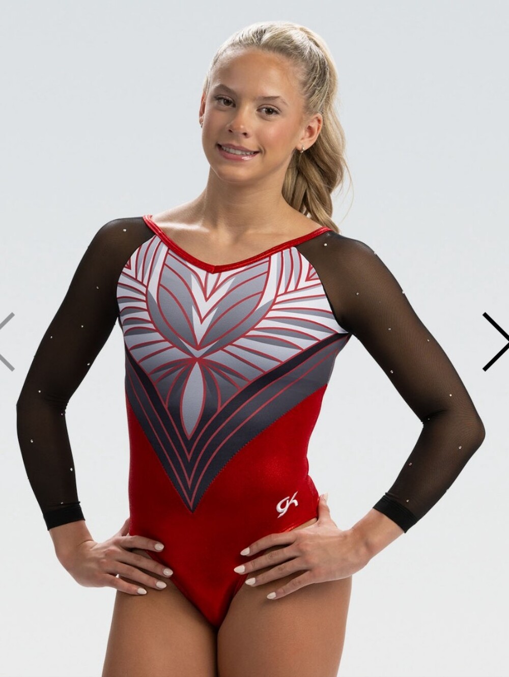 SOARING GK Elite Gymnastics Dance Leotard AL LARGE 3/4 COMPETITION Rhinestones